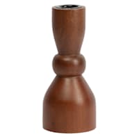 Walnut Wooden Taper Candle Holder, 6"