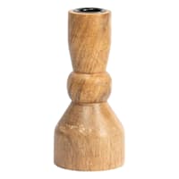 Natural Wooden Taper Candle Holder, 6"