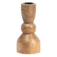 Natural Wooden Taper Candle Holder, 5"