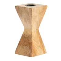 Natural Wooden Taper Candle Holder, 5"