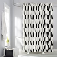 13-Piece Black Libra Shower Curtain Set, 72"