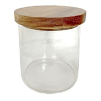 Honeybloom Howell Acacia Wood & Glass Small Jar