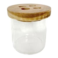 Honeybloom Howell Acacia Wood & Glass Toothbrush Holder