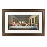 Glass Framed The Last Supper Print Wall Art, 27x17
