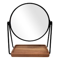 Howell Wood And Glass Round Counter Mirror