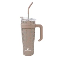 Hydraflow Capri Clay Cheetah Print Insulated Steel Tumbler, 40oz