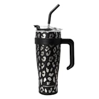 Hydraflow Capri Black Cheetah Print Insulated Steel Tumbler, 40oz