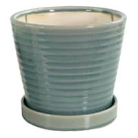 Indoor Green Ring Ceramic Pot, Small