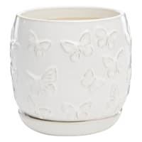 Indoor White Butterfly Planter, Medium