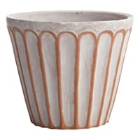 Indoor Cement Vertical Lines Pot, Medium