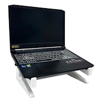 Faux Wood Laptop Stand, White