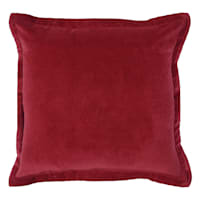 Providence Burgundy Cotton Velvet Throw Pillow, 18"