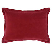 Providence Burgundy Cotton Velvet Throw Pillow, 14x20