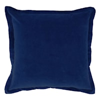 Gillmore Navy Blue Velvet Throw Pillow 24