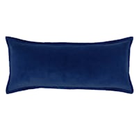 Providence Navy Blue Cotton Velvet Throw Pillow, 14x36