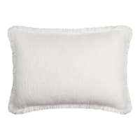 Found & Fable Solid White Woven Throw Pillow with Fringe, 14x20