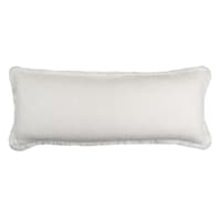 Found & Fable Solid White Woven Throw Pillow with Fringe, 14x36