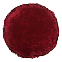 Providence Burgundy Round Throw Pillow with Fringe, 16"