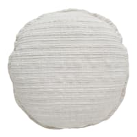 Honeybloom White Striped Slub Round Throw Pillow, 16"