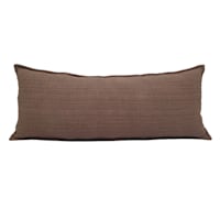 Honeybloom Brown Striped Slub Throw Pillow, 14x36