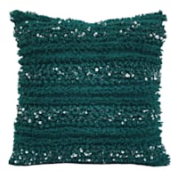 Found & Fable Green Tufted Throw Pillow with Sequins, 18"