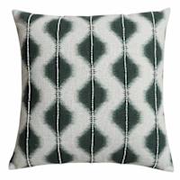 Found & Fable Green Ikat Embellished Throw Pillow, 18"