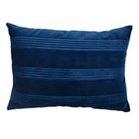 Providence Navy Blue Pleated Velvet Throw Pillow, 14x20