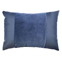 Crosby St. Navy Blue Cotton Slub & Velvet Throw Pillow, 14x20