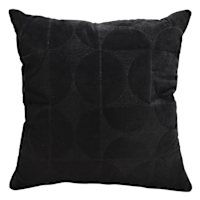 Crosby St. Black Geo Quilted Velvet Throw Pillow, 18"