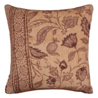 Honeybloom Brown Floral Print Matelasse Throw Pillow, 18"