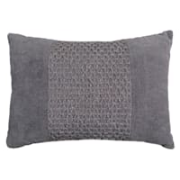 Honeybloom Blue Woven Textured Throw Patch Pillow, 14x20
