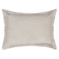 Providence Cream Cotton Velvet Throw Pillow, 14x20
