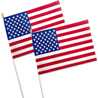 2-Pack Patriotic USA Stick Flags, 12x18
