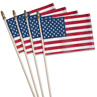 4-Pack USA Stick Flag, 4x6