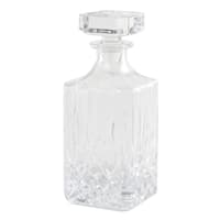 Clear Cut-Glass Square Decanter, 25.3oz