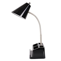 Black Task Organizer Lamp, 16"