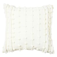 White Woven Tufted Throw Pillow, 18"