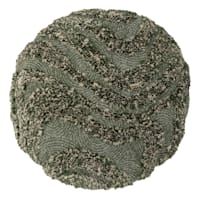 Green Tufted Round Throw Pillow, 18"