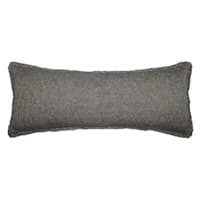 Found & Fable Solid Dark Grey Woven Throw Pillow with Fringe, 14x36