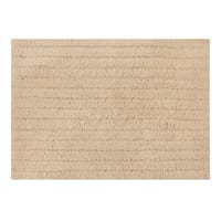 Found & Fable Ivory Striped High-Low Bath Rug, 17x24