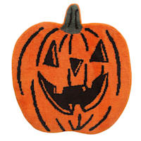 Homespun Halloween Jack-o'-Lantern Bath Rug