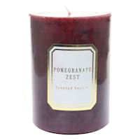 Providence Pomegranate Zest Scented Pillar Candle, 3x4