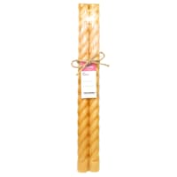 Willow Crossley Yellow Twisted Taper Candles, 14"