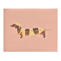 Bikini Dachshund Dog Canvas Wall Art, 16x12