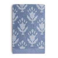 Honeybloom Plush Performance Blue Patterned Cotton Washcloth, 13"