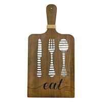 Eat Paddle With Utensils Wall Decor, 9x18