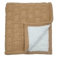 Honeybloom Basketweave Knit & Reverse Sherpa Throw Blanket, 50x60