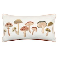 Honeybloom Mushroom Embroidered Oblong Throw Pillow, 14x26