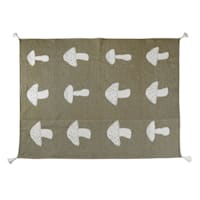 Honeybloom Mushrooms Woven Jacquard Cotton Throw Blanket, 50x60