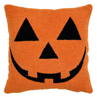 Homespun Halloween Jack-o'-Lantern Throw Pillow, 14"